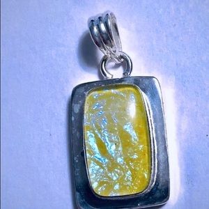 Fire Opal Doublet Lg Pendant 925 Silver